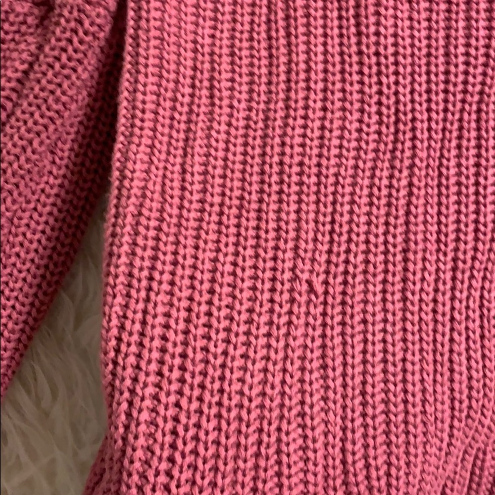 Free People Damsel Pink Bell Sleeve Knit Sweater - Picture 5 of 7